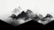 Mountain Minimalist Art Painting by Lourry Legarde