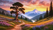 Mountain Path Vista Digital Art by Allen Nice-Webb Mountain Path Vista Digital Art by Allen Nice-Webb