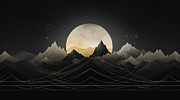 Mountain Range Modern Art Painting by Lourry Legarde