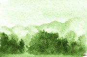 Mountain Valley in Deep Green Painting by AList Art Gallery
