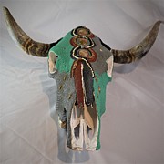 Mountain View Skull Mixed Media by Charla Van Vlack