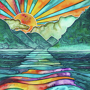 Mountain Water Painting by Tamara Phillips