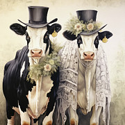 Mr. And Mrs. Holstein Painting by Tina LeCour Mr. And Mrs. Holstein Painting by Tina LeCour