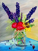 Ms. Kathyrn's Garden Bouquet  Painting by Emerald Wave