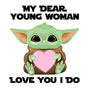 My Dear Young Woman Love You I Do Cute Baby Alien Sci-Fi Movie Lover Valentines Day Heart Digital Art by Jeff Creation