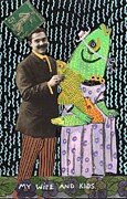 My Fish Wife and Fish Kids Painting by Jo Potocki