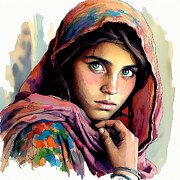 My inspired Afghan Girl Painting by Charlie Roman My inspired Afghan Girl Painting by Charlie Roman