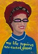 My Life Requires Rose-Tinted Glasses Painting by Jo Potocki
