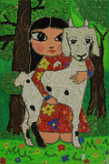 My little Tsondoohoi Painting by Shurentsetseg Batdorj