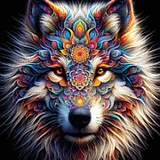 Mystic Mandala Wolf Photograph by Bill and Linda Tiepelman