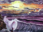 Mystical Tides - A Purple Oceanscape Original Art Painting by Evjenia Psarris Mystical Tides - A Purple Oceanscape Original Art Painting by Evjenia Psarris