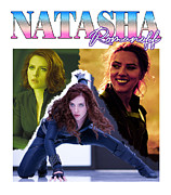 Natasha Romanoff Black Widow Bootleg Vintage Retro Digital Art by Kirania Finest