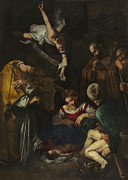Nativity with St Francis and St Lawrence, 1609  Painting by Caravaggio