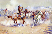 Navajo Wild Horse Hunters 1911 Painting by Charles Marion Russell
