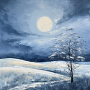 Navy Blue and Gray Painting by Lourry Legarde