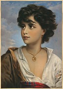 Neapolitan Fisher Boy ca  art Drawing by Gustav Karl Ludwig Richter German