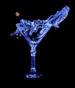 Neon Blue Martini Splash Frozen in Time Photograph by Rob Green