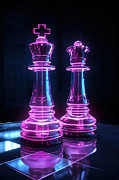 Neon Chess Digital Art by Carlos Diaz