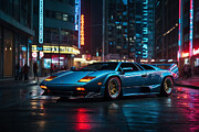 Neon Nights Countach Digital Art by Marc Etherington