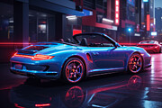 Neon Nights Porsche B Digital Art by Marc Etherington