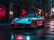 Neon Nights Porsche F Digital Art by Marc Etherington