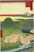 New Fuji, Meguro -Meguro Shin-Fuji-, from the series One Hundred Famous Views of Edo -Meisho Edo ... Painting by published by Uoya Eikichi Utagawa Hiroshige I