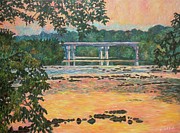 New Memorial Bridge at Dusk Painting by Kendall Kessler