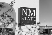 New Mexico State University entrance sign in black and white Photograph by Eldon McGraw