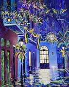 New Orleans Pirate's Alley Mardi Gras  Painting by Elaine Cummins