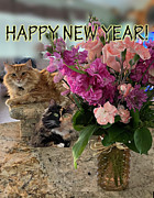 New Year Cats and Flowers Photograph by Karen Zuk Rosenblatt New Year Cats and Flowers Photograph by Karen Zuk Rosenblatt