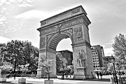 New York City Washington Square Park Black and White Painting by Christopher Arndt