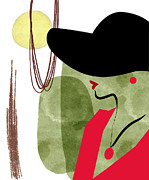 New york fashion week. Pink Lady style. Lady in hat portrait illustration Drawing by Mounir Khalfouf