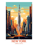 New York United States Mixed Media by Travel Posters