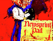 Newsprint Pin Ceremony Mixed Media by Bencasso Barnesquiat Newsprint Pin Ceremony Mixed Media by Bencasso Barnesquiat