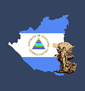 Nicaragua Flag Map and St Michael the Archangel Angel Mixed Media by Mixed Media Art Nicaragua Flag Map and St Michael the Archangel Angel Mixed Media by Mixed Media Art