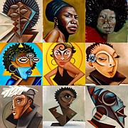 Nine Women Painting by Martel Chapman