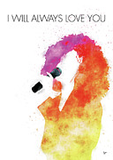 No108 MY Whitney Houston Watercolor Music poster Digital Art by Chungkong Art