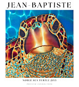 Noble Sea Turtle Poster Painting by Daniel Jean-Baptiste