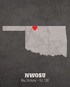 Northwestern Oklahoma State University Alva Oklahoma Founded Date Heart Map Mixed Media by Design Turnpike