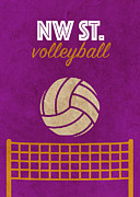 Northwestern State University Volleyball Team Vintage Sports Poster Mixed Media by Design Turnpike