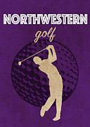 Northwestern University College Golf Sports Vintage Poster Mixed Media by Design Turnpike