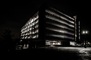 Northwestern's Segal Visitor center one night Photograph by Sven Brogren
