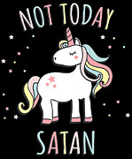 Not Today Satan Unicorn Digital Art by Flippin Sweet Gear