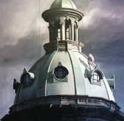 Nude on a Dome Painting by Blue  Sky