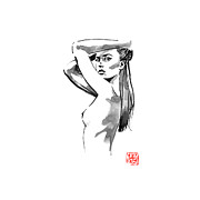 Nude Woman Drawing by Pechane Sumie