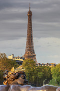 Nymph Statue and the Eiffel Tower, Paris Photograph by Adrian Hendroff