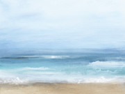 Ocean Meets Sky- Art by Linda Woods Mixed Media by Linda Woods