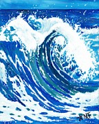 Turquoise Wave Painting by Angrulla MF
