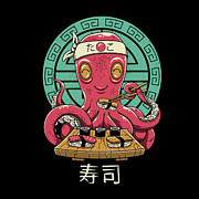 Octo Sushi Digital Art by Vincent Trinidad