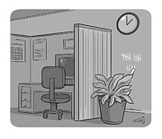 Office Plant Drawing by Ellis Rosen